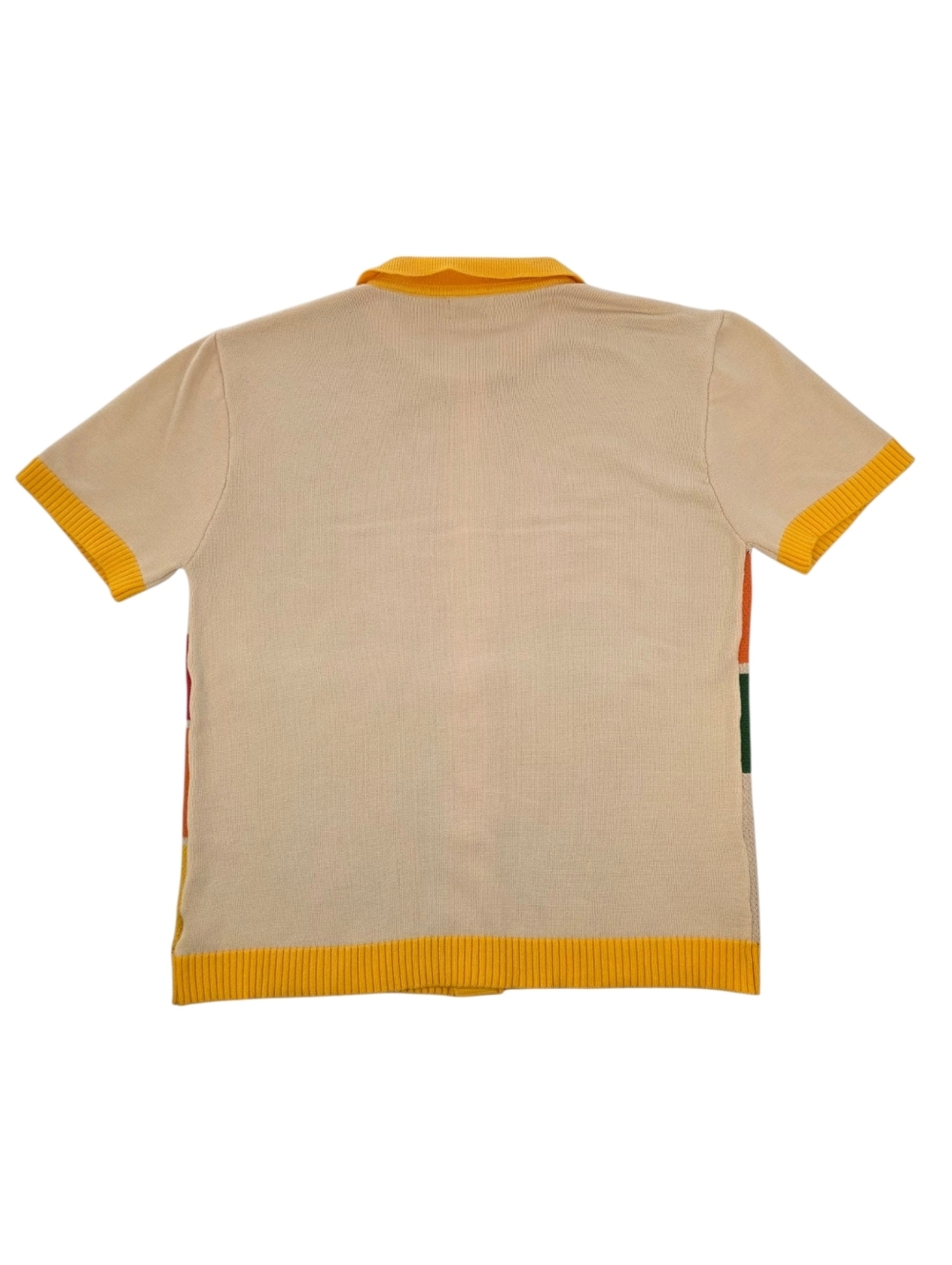 Retro Mod Colorblock Knit Polo Cardigan Short-Sleeve Men 2XL Bold Graphic Soft - Picture 3 of 7
